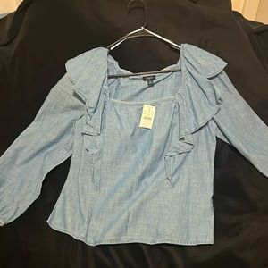 Denim blue style blouse